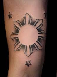 Black And White Filipino Flag Tattoo Flag Of The Philippines Filipino Tattoos Sun Tattoos Philippines Tattoo