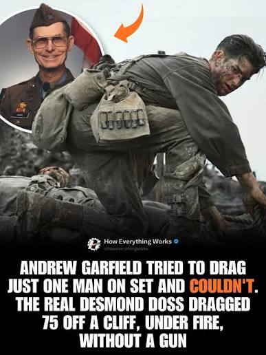 While preparing for “Hacksaw Ridge”, Andrew Garfield wanted to perform the  rescue scenes himself. He assumed he would simply be able to lift and drag  wounded soldiers the way Desmond Doss had