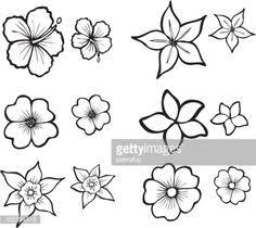 Image Result For Drawing Tropical Flowers Tiki Style Flower Drawing Flower Sketches Tropical Flower Tattoos