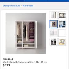 Click the image for larger image size and more details. Ikea Brusali Wardrobe Babies Kids Baby Nursery Kids Furniture Kids Wardrobes Storage On Carousell