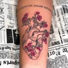 Heart with flowers growing out of it. Tattoo Uploaded By Boros Botond Rose Heart Tattoo By Mallu Ka Tattoo 499178 Tattoodo