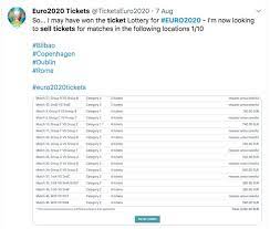There will be only one main sales phase for the public. Euro 2020 Ticket Tout Fears As Fans Say Resale Scheme Is Open To Abuse Daily Record