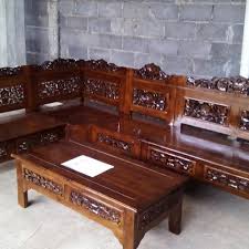 Jual kursi sudut untuk tamu model minimalis kayu jati modern. Jual Kursi Sudut Rahwana Bagong Kayu Jati Kab Jepara Furniture Shop Tokopedia
