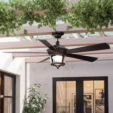 Not only can a ceiling fan circulate air throughout the house on warm, stuffy days, but modern outdoor ceiling fans can keep you cool on your patio or deck. Luxury Black Iron Modern Farmhouse Indoor Outdoor Ceiling Fan 52 Inches Overstock 32450263