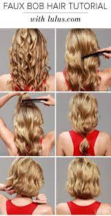 Show Off A Faux Bob Without Actually Chopping It All Off By Curling And Pinning Your Mane Underneath Itself You Ll Look Like A Starlet By Night And Still Have Hair