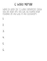 6 Word Memoir Worksheet 6 Word Memoirs Words Six Word Memoirs
