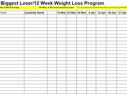 Download Biggest Loser Tracking Spreadsheet Template Excel Tmp
