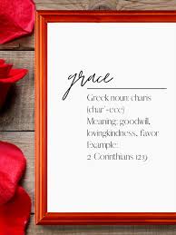 Grace Greek Definition Print Bible Word Meaning 2 Corinthians 12 9 Large Farmhouse Sign Modern Handwriting Font Christian Wall Art In 2020 Bible Words Greek Words Word Definitions