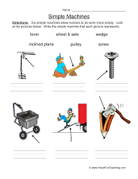 Below, you will find worksheets that introduce students to simple machines. Identify Simple Machines Worksheet Have Fun Teaching