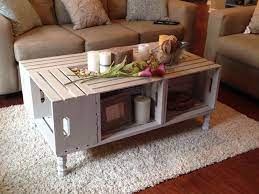 Not only can you find wine crates for relatively cheap, but this table offers a lot of storage which is very handy especially if you have kids. Crate Coffee Table Wild Country Fine Arts