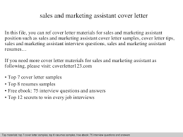 Writing a great marketing assistant cover letter cover letter is an important step in your job search journey. Sales And Marketing Assistant Cover Letter