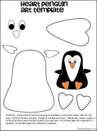 Cute Penguin Free Art Template Madebyteachers Penguin Craft Winter Crafts Penguin Art