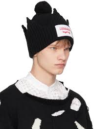 Charles Jeffrey Loverboy Black Chunky Crown Beanie Charles Jeffrey Loverboy