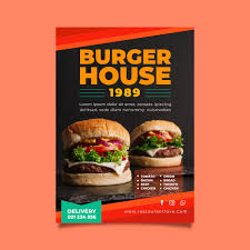 Modern Burger Restaurant Flyer In 2021 Burger Vector Burger Restaurant Restaurant Flyer