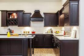 As functional as it is beautiful, this 410 maple espresso island is a show stopper. J K Cabinets J S Kitchen And Bath Designs