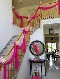 Of course, you could go big and completely change the wallpaper (try removable wallpaper for a less permanent fix) or paint color for a bigger difference that. Beautiful Staircase Decoration Raji Creations Decoratingideasforthehomered Staircase Decor Wedding Staircase Decoration Stair Decor