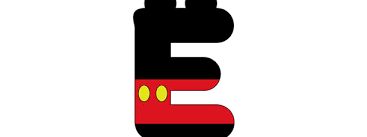 A piece of cardboard, glue stick, and a scissor. Mickey Mouse Style Letter E Cut Out Large