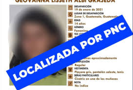 Por su lado, eduardo smith, vocero de la embajada británica en guatemala, dijo al mismo rotativo que personal de la misión diplomática trabaja en conjunto con la policía guatemalteca en la búsqueda de la turista, que habría llegado a guatemala hace dos semanas tras viajar por california y méxico. Nina Desaparecida Es Localizada Deambulando En Ciudad Quetzal San Juan Sacatepequez Laprensa De Guatemala