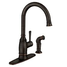 Related:antique copper kitchen faucet copper kitchen utensils copper kitchen faucet pull down rose gold kitchen faucet copper color kitchen faucet bronze kitchen faucet brass kitchen faucet. Moen Noell Single Handle Standard Kitchen Faucet With Side Sprayer In Mediterranean Bronze 87506brb The Home Depot