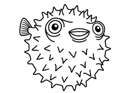 Coloring Page Porcupinefish Fish Coloring Page Puffer Fish Art Coloring Pages