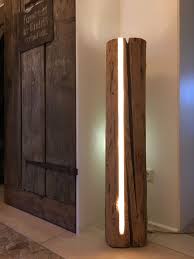 Antik Holz Led Lichtsaule Design Stehlampe Deko Led Lampe Aus