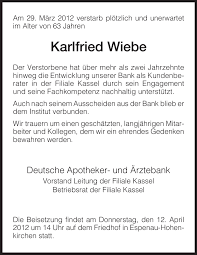 You can sort by column in ascending or descending order, and you can refine the search using the filtering option. Trauer Und Todesanzeigen Von Karlfried Wiebe Trauer De