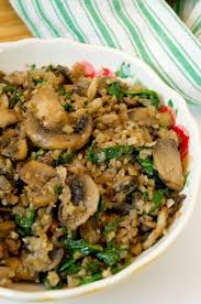 Low Carb Mushroom Spinach Cauliflower Rice Recipe Yummly Recipe Keto Side Dishes Healthy Recipes Whole Food Recipes