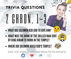 We're about to find out if you know all about greek gods, green eggs and ham, and zach galifianakis. First Baptist Church Of Springfield Virginia Solve These Easy Trivia Questions From Today S Saturated In The Scripture Reading 2 Chron 1 3 What Did Solomon Ask God To Give Him What