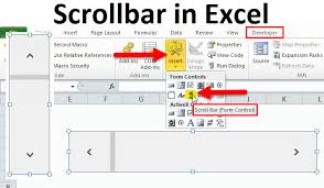 scrollbar in excel how to insert scrollbar in excel and