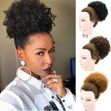 Mesmerizing low messy bun hairstyles. Short Afro Puff Synthetic Hair Bun Chignon Hairpiece For Black Women Drawstring Ponytail Kinky Curly Updo Clip Hair Extensions Synthetic Chignon Aliexpress