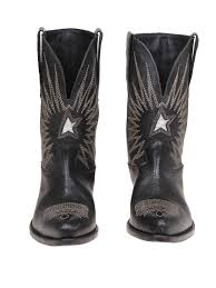 Golden goose wish star leather cowboy boots. Golden Goose Black Wish Star Boots Boots G34ws781a1 Ikrix Com