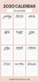 Beautiful Free 2020 Printable Calendar In 2020 Calendar Printables Free Calender Planner Printables Free