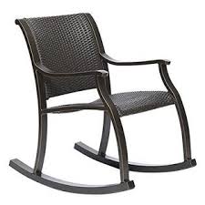 Salvador Dali C3ml2jd Dali Rattan Rocker Chair Weather Resistant Wicker Rocking Armchair Chair Cast Aluminum Fram Outdoor Patio Glider Lounge Wicker