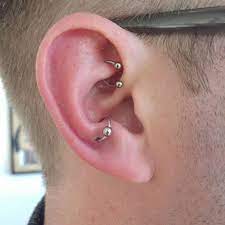 Not Quite An Antitrag But Close Rook Not By Me But We Did Change The Jewellery To The Lovely White Opal Earrings Rook Piercing Jewelry Circle Earrings Studs