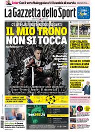 La pagina ufficiale de la gazzetta dello sport, il quotidiano sportivo più diffuso in italia. La Gazzetta Dello Sport On Twitter Sulla Gazzetta In Edicola Oggi Il Trono Di Ronaldo Il Milan Del Futuro Casarin Giallo Agli Arbitri E Molto Altro Ancora Https T Co Rvt19sfugc