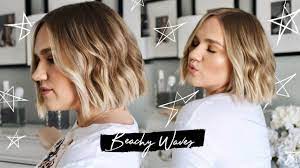 How I Style My Short Hair Beachy Undone Waves Using A Straightener Youtube Beachy Waves Short Hair Waves Hair Tutorial How To Curl Short Hair