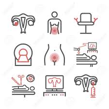 Ovarian cancer ovarian cancer symptoms ovarian cancer treatments cancer. Ovarian Cancer Symptoms Causes Treatment Line Icons Set Royalty Free Cliparts Vectors And Stock Illustration Image 132032856