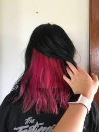 Pink Peek A Boo Hair Color Underneath Hidden Hair Color Under Hair Dye