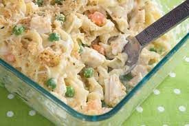Spoon mixture into a 9x13 inch casserole dish. Classic Comfort Food Recipe Thick And Creamy Chicken Noodle Casserole Noodle Casserole Recipes Chicken Noodle Casserole