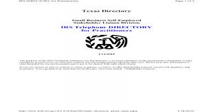 Irs Telephone Directory For Practitioners Nbsp Texas