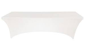 White 30x72 6 Foot Stretch Spandex Table Cover Fitted Table Cover Table Covers Table Cloth