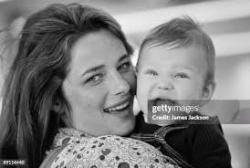English actress Charlotte Rampling with her 8 month-old baby son... News  Photo