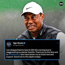 Tiger Woods thanked the fans and The Masters in a tweet after he withdrew  from the tournament due to injury ❤️