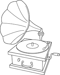 Record Player Coloring Page Free Clip Art Dark Art Drawings Art Free Clip Art This is a gramophone recorder example, it is used to listen music. clip art dark art drawings art