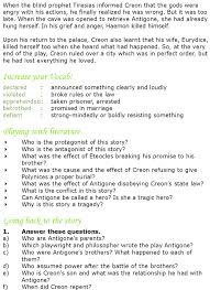 Free download printable reading unseen comprehension passage worksheets for practice, and improve reading skills and vocabulary. Grade 7 Reading Lesson 22 Myths And Legends Antigone 2 Reading Lessons Reading Comprehension Lessons Antigone