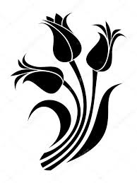 Indir Siyah Siluetler Lale Vektor Cizim Stok Illustrasyon 24042813 Stensiller Cizim Laleler