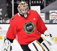 It definitely was a theme for the entire night, like when the team pulled its goalie in favor of the extra attacker. Chrome Domes Golden Knights Debut Gold Helmets