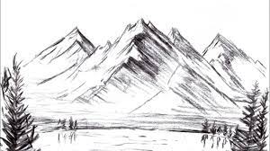 Portret în creion schițe de tatuaje portrete desenate. Desen In Creion Peisaj Cu Munti How To Draw Mountain Youtube