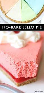 This No Bake Jello Pie Is Crazy Easy Requiring Only 5 Ingredients And 15 Minutes Of Prep No Oven Needed So Refreshing And Br Jello Pie Desserts Jello Recipes