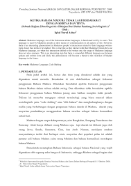 Pdf Ketika Bahasa Madura Tidak Lagi Bersahabat